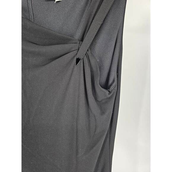 Jessica Howard Womens Sz 14 Midi Length Formal Dress Sleeveless Solid Black - Picture 3 of 5